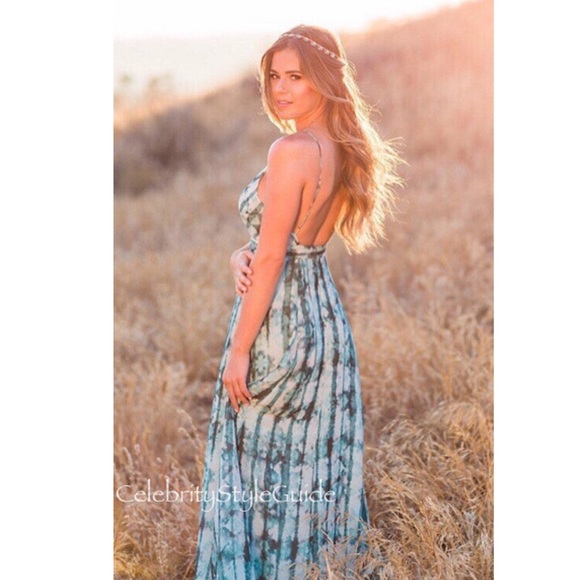 NWT Jetset Diaries Serpiente Maxi Dress Aqua Stripe TJD Revolve S - Picture 6 of 7